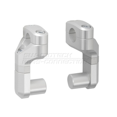 Zestaw Podwyższający Kierownicę 28mm Podwyższenie 50-60mm Regulacja Odchylenia Silver
