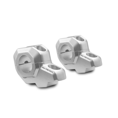 Zestaw Podwyższający Kierownicę 28mm Podwyższenie 30mm Przesunięcie 22mm Silver Sw-Motech