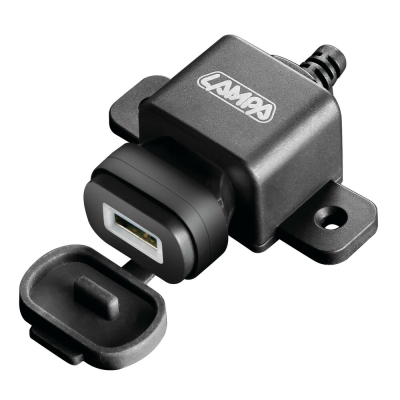 Ładowarka USB Lampa, 12/24 V z mocowaniem i uniwersalną  wtyczką - Szybkie ładowanie - 2400 mA - 12/24 V