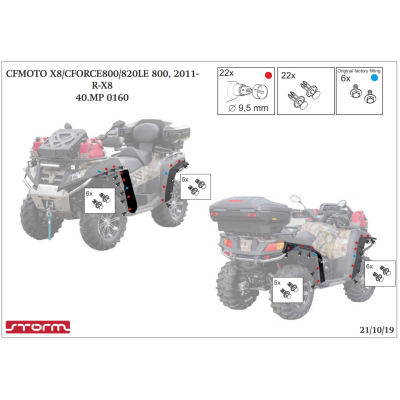 Poszerzenia błotników Cfmoto cforce X8 800 820 2011->