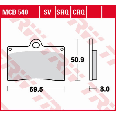 Klocki hamulcowe TRW MCB 540 SV