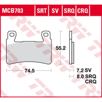 Klocki hamulcowe TRW MCB 703 CRQ - Honda