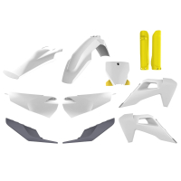 Komplet Plastików Polisport Husqvarna Tc/Fc Tpi '19-'22 W Zestawie Tablica Przednia (8398900004) I Osłony Amortyzatorów (8398900004) Kolor Biało Szaro