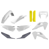 Komplet Plastików Polisport Husqvarna Te/Fe Tpi '20-'23 W Zestawie Osłona Lampy Przedniej (8398900006) I Osłony Amortyzatorów (8398600007) Kolor Biały
