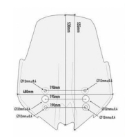 Szyba Kawasaki Versys 1000 (17-18) 53 X 48 Cm Przezroczysta
