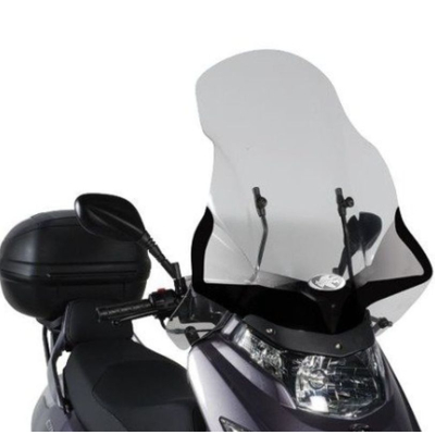 Szyba Kymco Dink 50-125-200 I (06-16) 67 X 58 Cm Przezroczysta - Potrzebne Mocowanie D292kitk - Drobne Rysy Szyby I Odcienie Na Czarnej Powierzchni Od