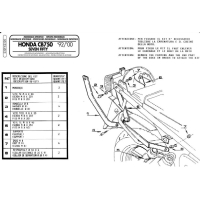Stelaż Kufra Centralnego Honda Cb 750 Seven Fifty (92-00) ( Bez Płyty )
