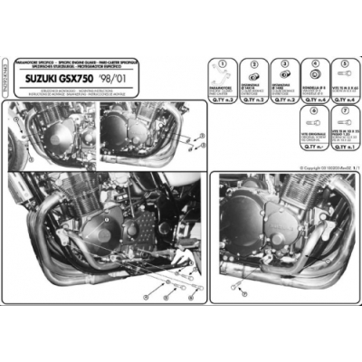 Gmole Osłony Silnika Suzuki Gsx 750 98-02, Gsf 600 Bandit / S 96-04 (Tn392) Czarne