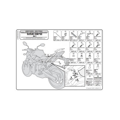 Stelaż Kufra Centralnego Suzuki Gsr 750 (11-15) ( Bez Płyty )