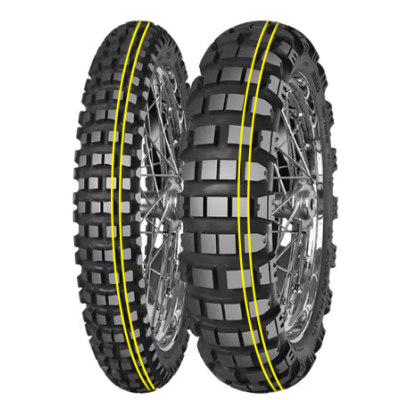Opona Mitas 130/80b17 Enduro Trail Xt+ Dakar (Podwójny Żółty Pasek) 65r M+S Tył Dot 38-42/2023 (460110) Zamiennik:70000488 (Substytut:E-09 Enduro Daka