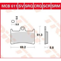 Klocki hamulcowe TRW MCB 611 CRQ - Yamaha