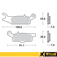 Klocki Hamulcowe Prox Kh444 Yamaha Yfm 550 Grizzly '11-14, Yfm 700 Grizzly '07-18 Przód Prawy