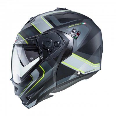 Kask Caberg Duke II Tour czarno-szaro-żółty fluo
