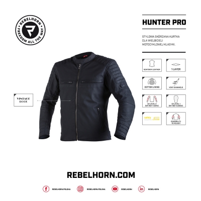Kurtka skórzana Rebelhorn Hunter Pro czarna