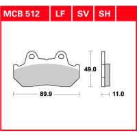 Klocki hamulcowe TRW MCB 512 SH