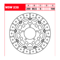 Tarcza hamulcowa TRW MSW 238