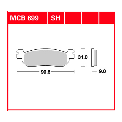 Klocki hamulcowe TRW MCB 699 SH - Italjet, MBK, Yamaha