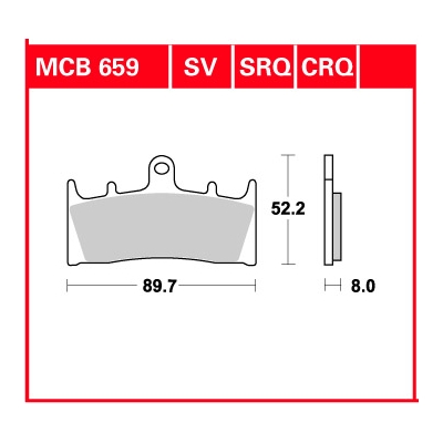 Klocki hamulcowe TRW MCB 659 SV - Kawasaki, Suzuki